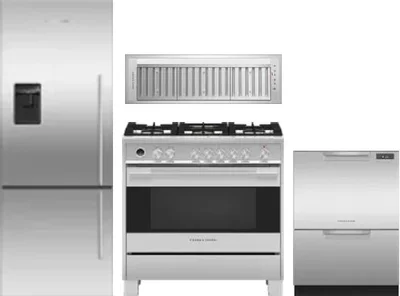 4 Piece Package Includes Refrigerator, Range, Hood And Dishwasher